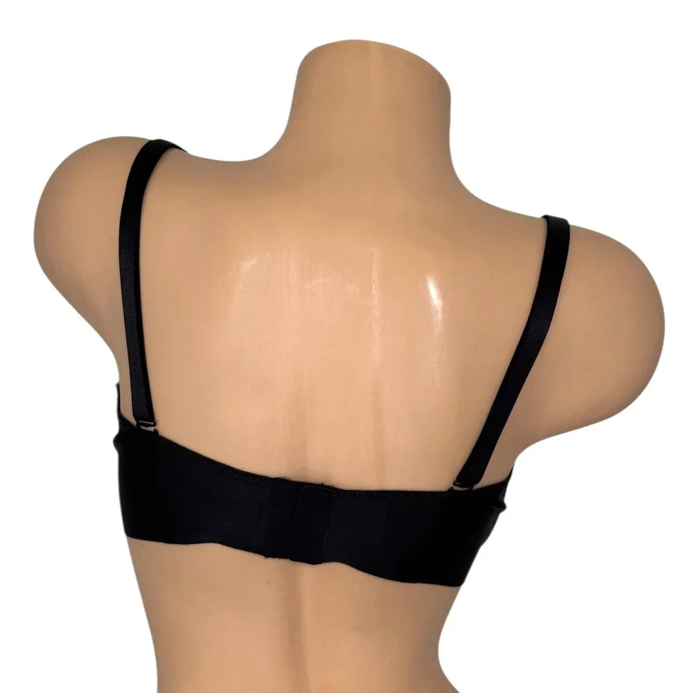 Victoria's Secret 38D BARE Every-Way‎ Strapless Uplift light Push up Bra Black